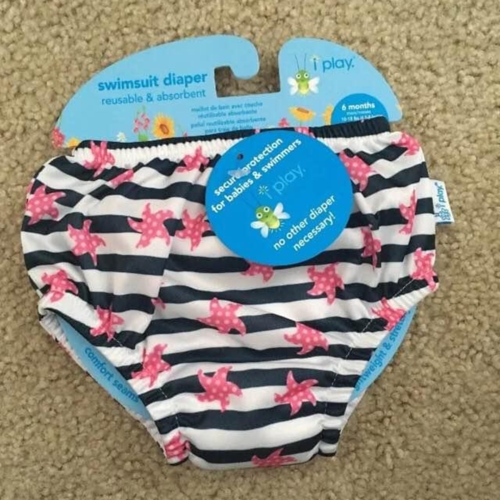 Baby Girls iPlay 6 Month Reusable Swim Diaper NWT